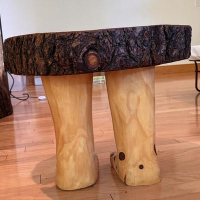 Unique Wooden Side Table with Carved Legs, Custom & Locally Made (LLR-DZ)