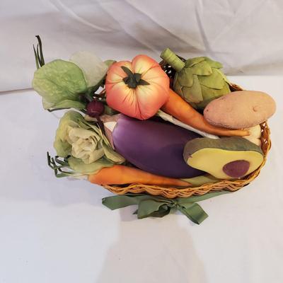 Basket of Cloth Fruits and Vegetables (LR-KD)