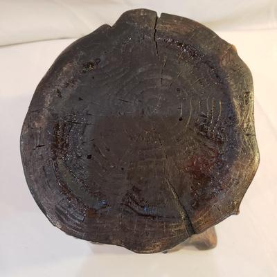 Carved Wood Basket and Tree Trunk Vase/Bowl (LR-KD)