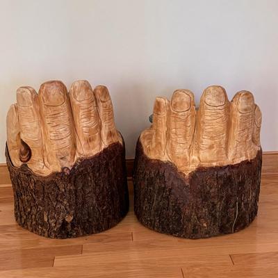 Two Hand-Carved Wooden Chairs, Custom-Built & Locally Made (LLR-DZ)