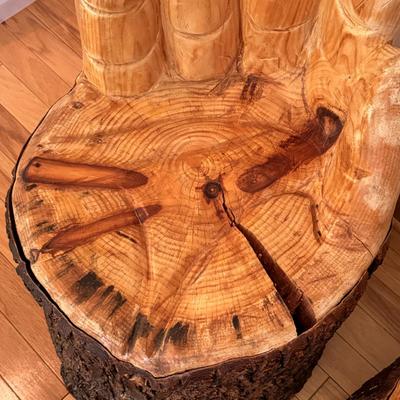 Two Hand-Carved Wooden Chairs, Custom-Built & Locally Made (LLR-DZ)