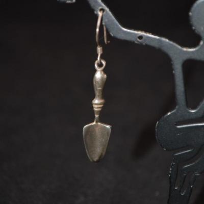 925 Sterling Garden Trowel Drop Earrings 3.2g