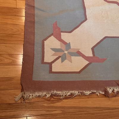 Ivory and Pastel Colored Wool Floor Rug (LLR-DZ)