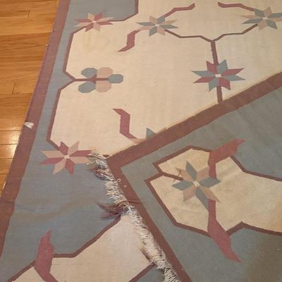 Ivory and Pastel Colored Wool Floor Rug (LLR-DZ)