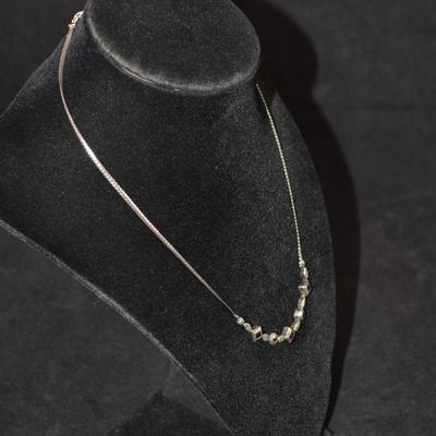 925 Sterling Necklace w/ Tourmaline 18”, 9.3g