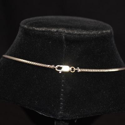 925 Sterling Necklace w/ Tourmaline 18”, 9.3g