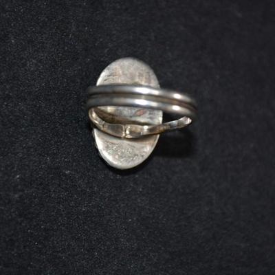 Vintage 925 Sterling Ring w/ Mother of Pearl Size 6.5, 7.4g