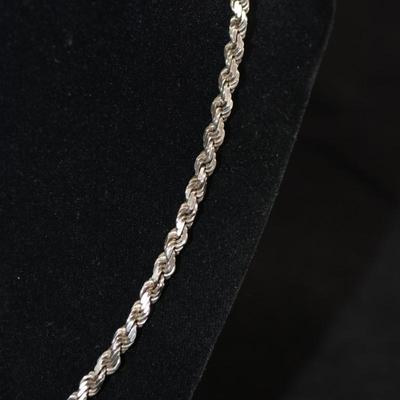 Heavy 925 Sterling Rope Chain 18”, 30.0g