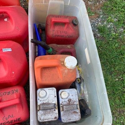 Large Fuel Can Lot - Some Contain Fuel