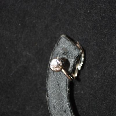 Matching Sterling Necklace & Screw-On Earrings w/ Onyx 16”, 7.5g