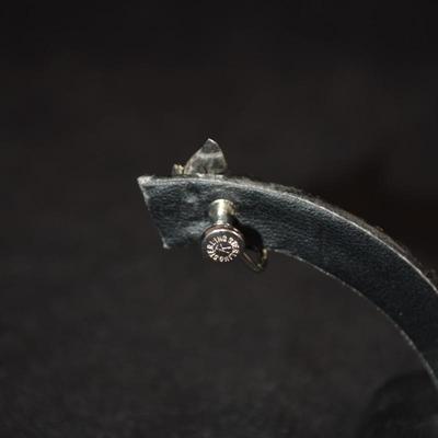 Matching Sterling Necklace & Screw-On Earrings w/ Onyx 16”, 7.5g