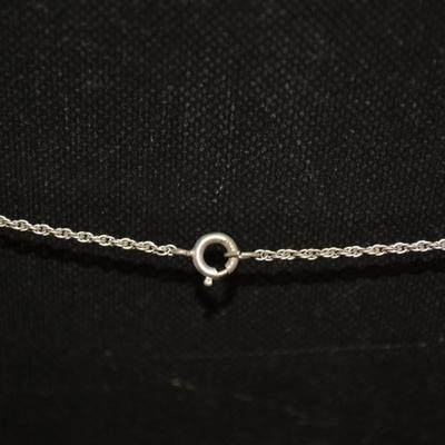 Matching Sterling Necklace & Screw-On Earrings w/ Onyx 16”, 7.5g