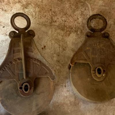 Primitive Tool Lot Pulleys Awl More