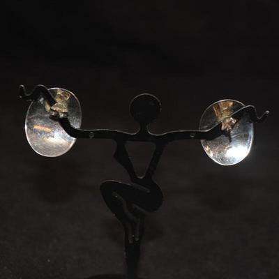 Etched 925 Sterling Half Dome Earrings 7.2g