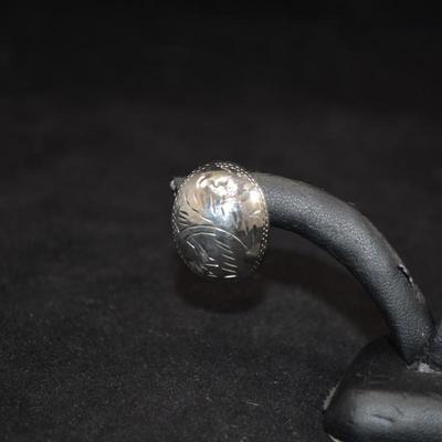 Etched 925 Sterling Half Dome Earrings 7.2g