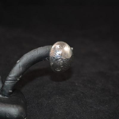 Etched 925 Sterling Half Dome Earrings 7.2g