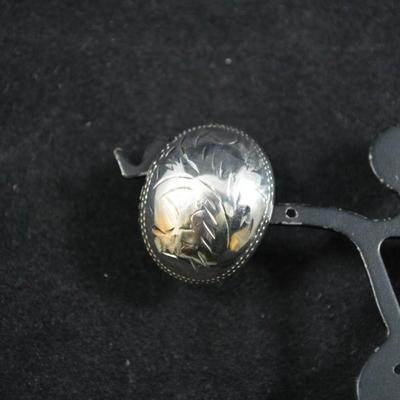 Etched 925 Sterling Half Dome Earrings 7.2g