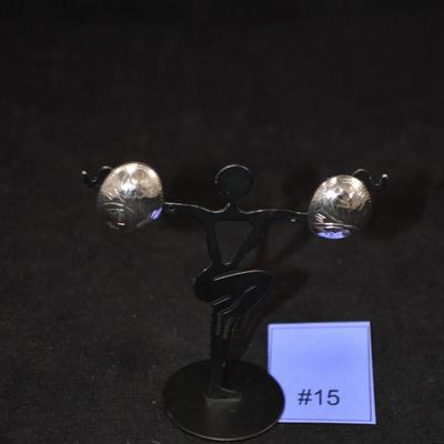 Etched 925 Sterling Half Dome Earrings 7.2g