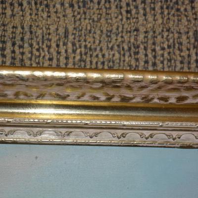 Original Acrylic Landscape on Canvas in Gold Painted Wood Frame