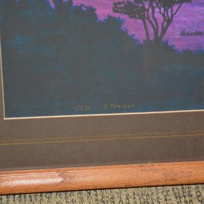 Framed & Matted Pyrography Prayer Wall Art by David Kreider 1/350, 22”x14”