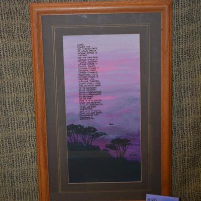 Framed & Matted Pyrography Prayer Wall Art by David Kreider 1/350, 22”x14”