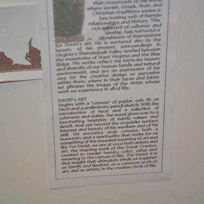 Framed & Matted Pyrography Prayer Wall Art by David Kreider 1/350, 22”x14”