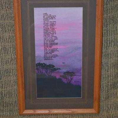 Framed & Matted Pyrography Prayer Wall Art by David Kreider 1/350, 22”x14”