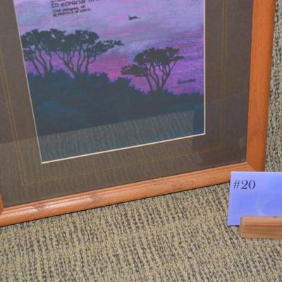 Framed & Matted Pyrography Prayer Wall Art by David Kreider 1/350, 22”x14”