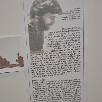 Framed & Matted Pyrography Prayer Wall Art by David Kreider 1/350, 22”x14”
