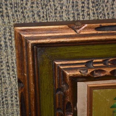 Vintage Vibrant Fruit Still Life Signed Vasquez in Ornate Wood Frame