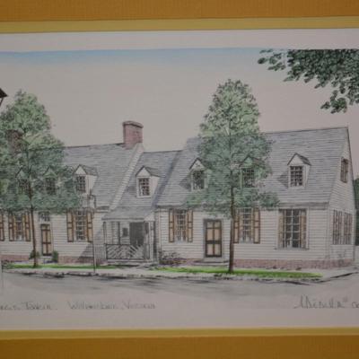 Set of 2 Vintage Framed Williamsburg, VA Prints 18.25”x14.25”