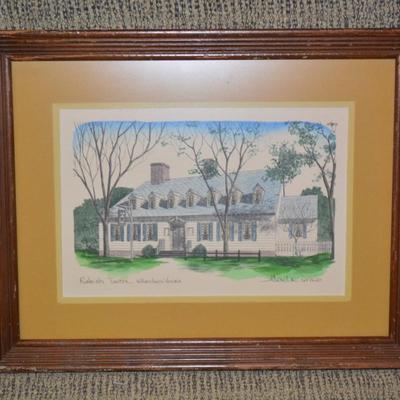 Set of 2 Vintage Framed Williamsburg, VA Prints 18.25”x14.25”