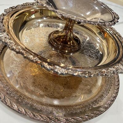 Siverplate platters and bowls. All shown in photos.
