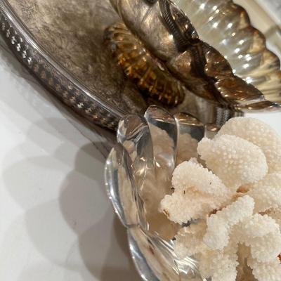 Beautiful Gorham silverplate pieces and coral