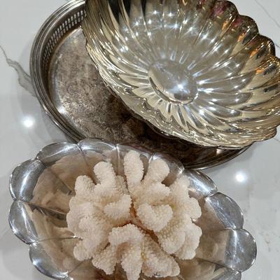Beautiful Gorham silverplate pieces and coral