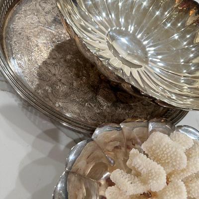 Beautiful Gorham silverplate pieces and coral