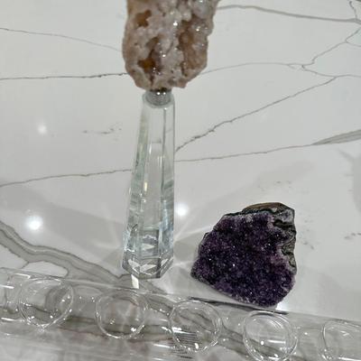 Geode Rock. Glass Votive Holder, Home decor item
