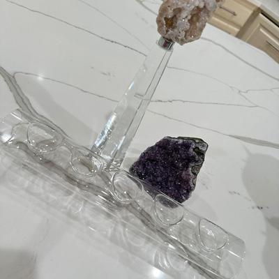Geode Rock. Glass Votive Holder, Home decor item