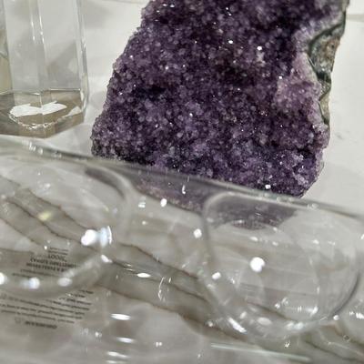 Geode Rock. Glass Votive Holder, Home decor item