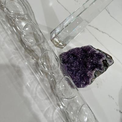 Geode Rock. Glass Votive Holder, Home decor item