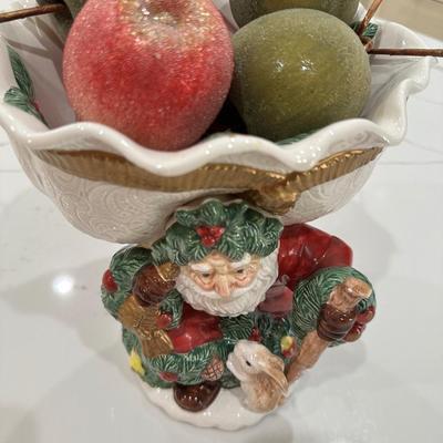 Fitz and Floyd Santa bowl and fruit