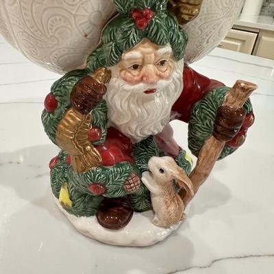 Fitz and Floyd Santa bowl and fruit