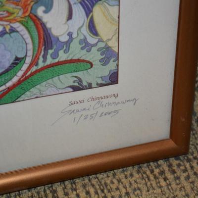 Framed & Matted ‘Creation’ 2002 Signed Sawai Chinnawong 24.25”x17.75”
