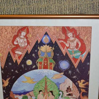 Framed & Matted ‘Creation’ 2002 Signed Sawai Chinnawong 24.25”x17.75”