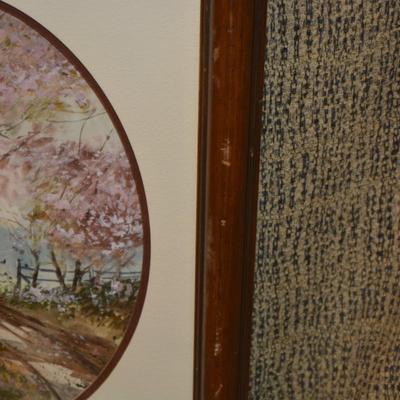 Framed, Matted, Signed Ed Gifford ‘Spring Lane’ Wall Art 18.5”x14.25”
