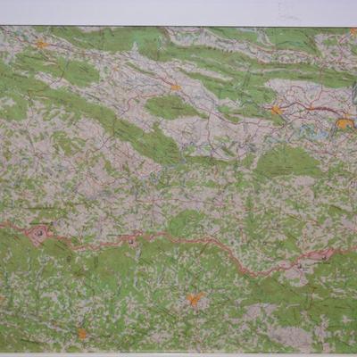 Framed Blue Ridge Mountains Map 23.5”x19.75”