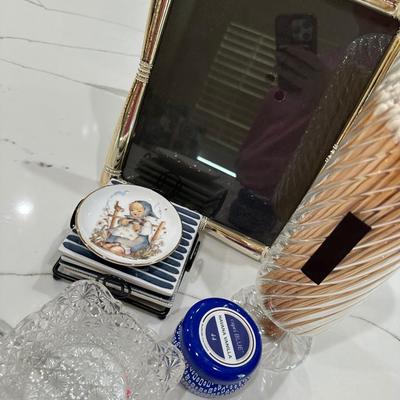 Match Cloche, Capri blue candle, Glass decor Frames and more