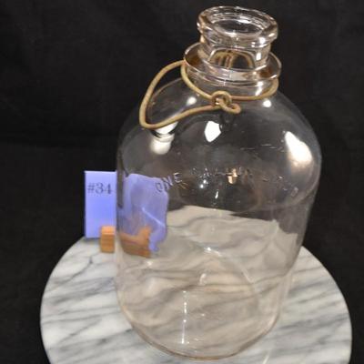 Vintage Duraglass 1 Gallon Bale-Handle Milk Jug 11”