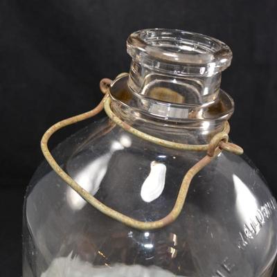 Vintage Duraglass 1 Gallon Bale-Handle Milk Jug 11”