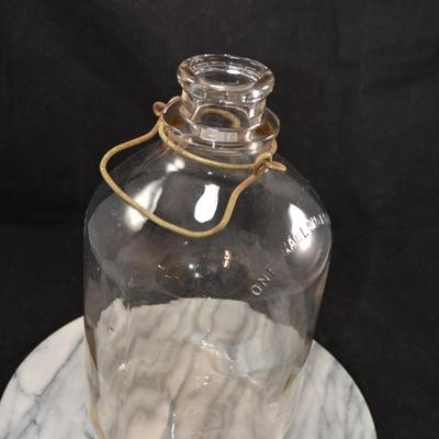 Vintage Duraglass 1 Gallon Bale-Handle Milk Jug 11”